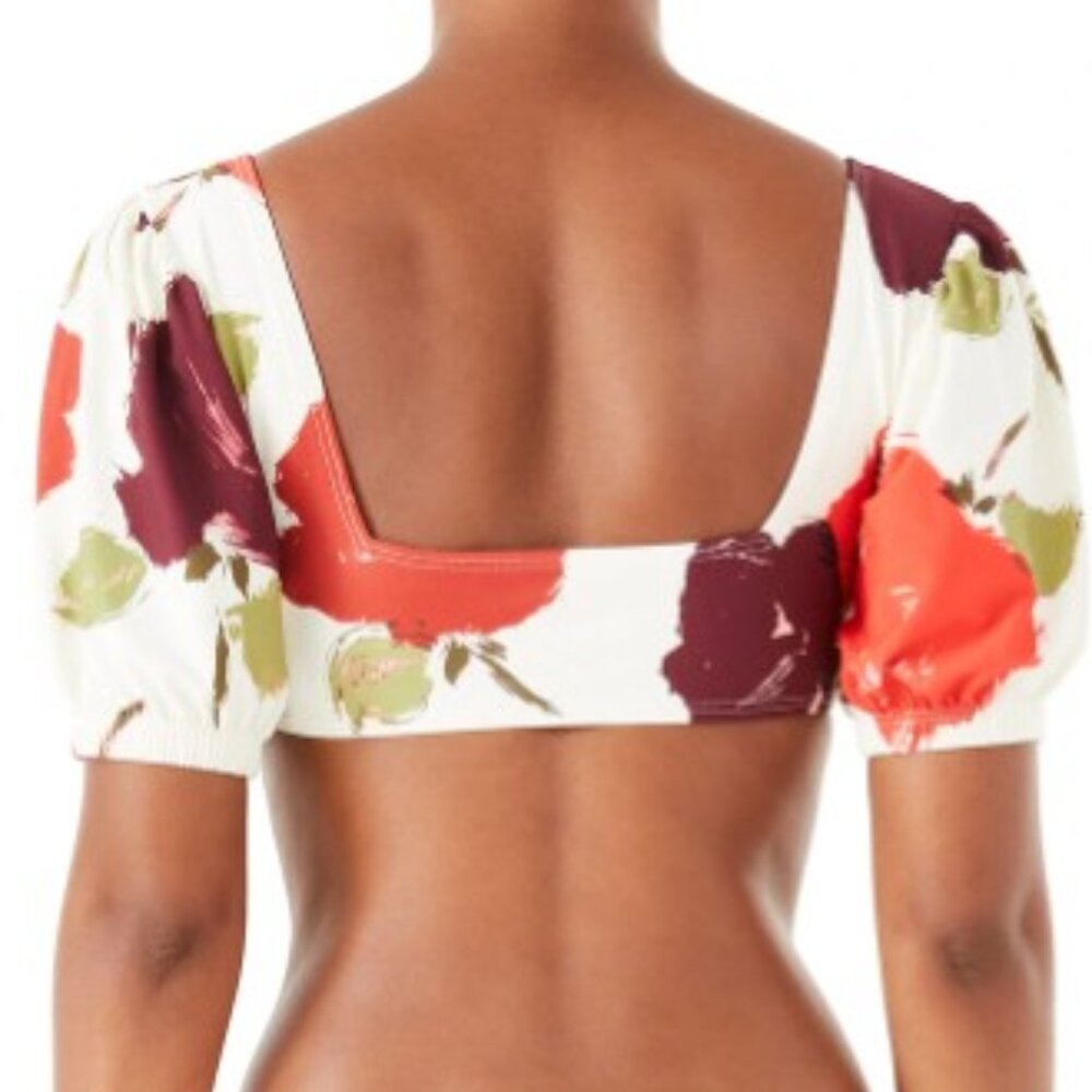 Kate Spade New York Just Rosy Puff Sleeve Bikini Top - Picture 8 of 8